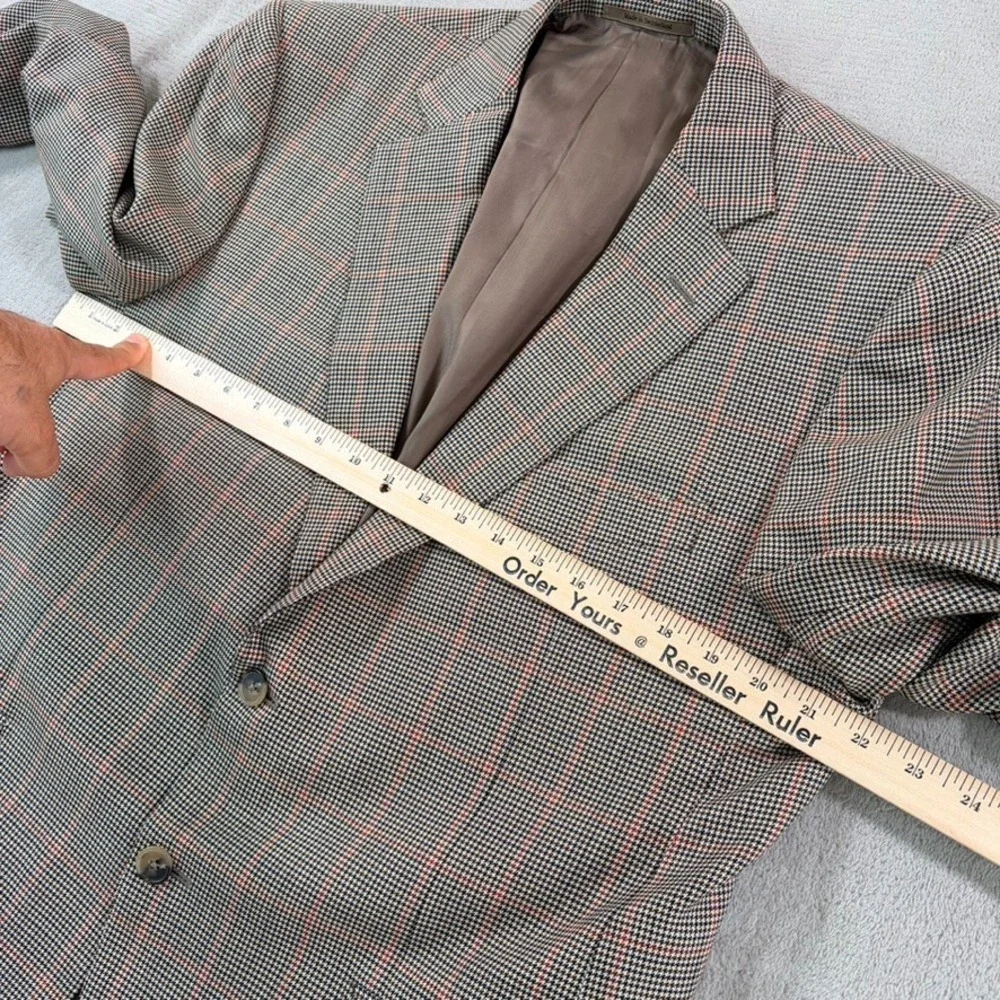 Ermenegildo Zegna 2 Button Blazer Sports Coat Men 44R Houndstooth Wool Designer
